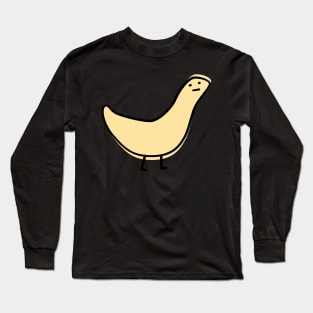 Cute Silly Simple Minimalist Pastel Yellow Bird Duck Thing Yellow Pattern Long Sleeve T-Shirt